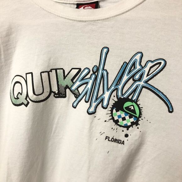 quiksilver white mens size xl florida surf organic cotton - Picture 2 of 9